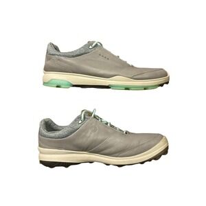 ECCO Biom Hybrid 3 Women's Golf Shoes Yak Leather GORE-TEX Grey Mint Size US 9